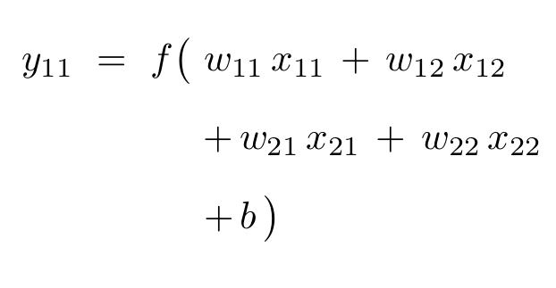 Convolutional layer equation