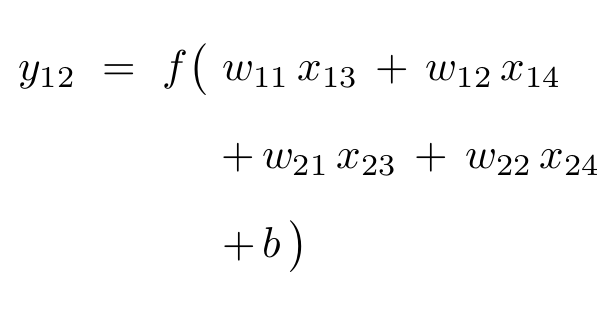 Convolutional layer equation